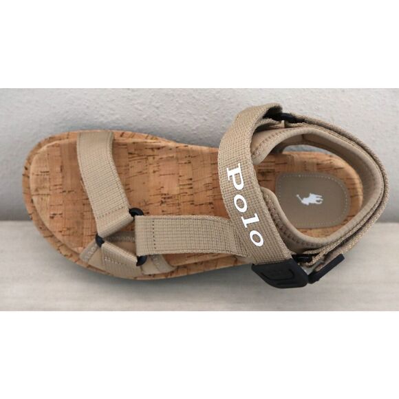 Polo Ralph Lauren Women's Sz 6B Beige Eva Ezra Grosgrain-Strap Sandals - Picture 12 of 13